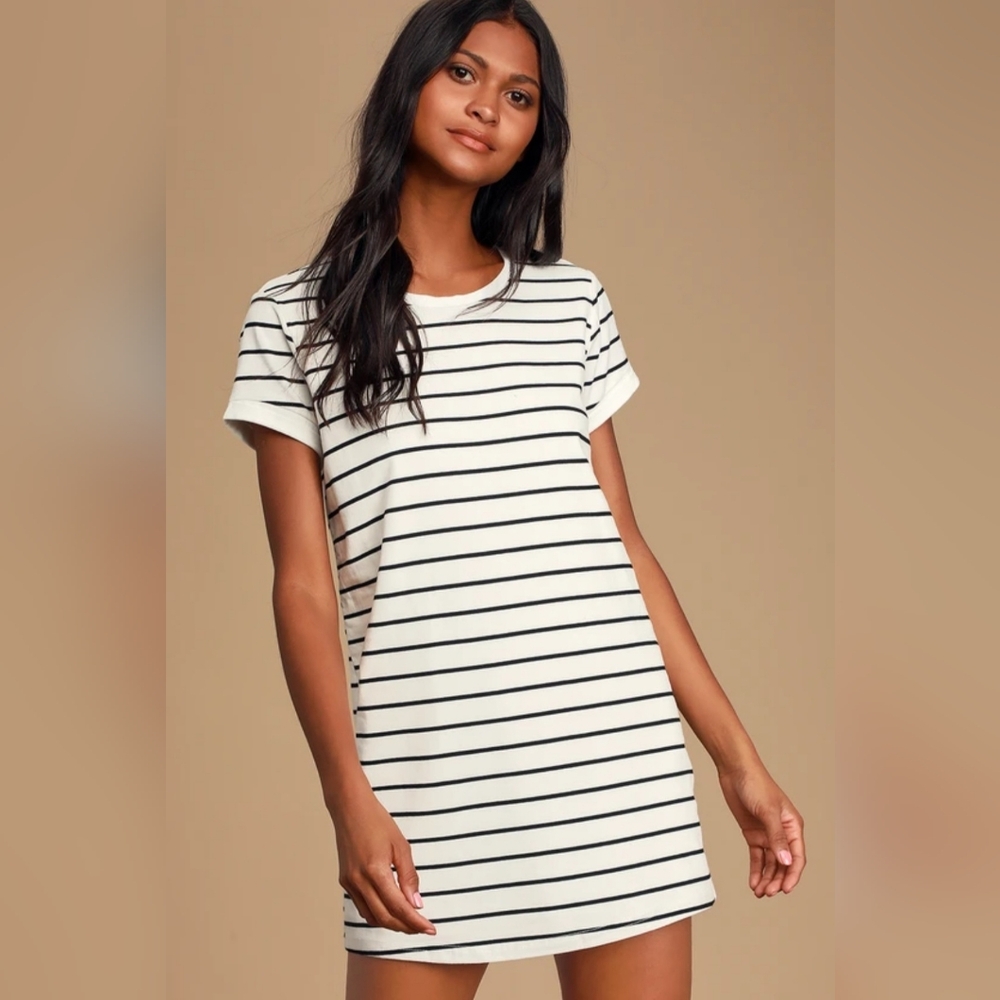 *FINAL SALE* Lulus Cafe Society Striped Shirt Dress